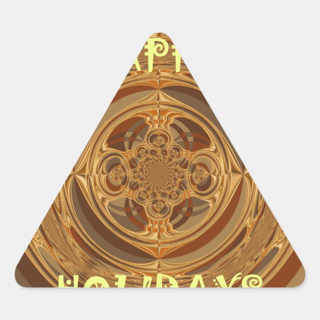 Sticker Triangulaire Happy Holidays Circle Art Print/Design (Devant)