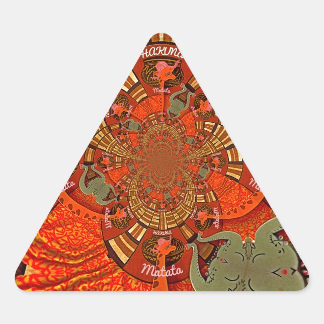 Sticker Triangulaire Hauteurs de Whimsical : Belle girafe drôle Africai (Devant)