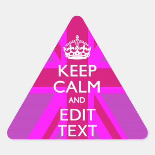 Sticker Triangulaire Have Your Keep Calm Text on Pink Union Jack