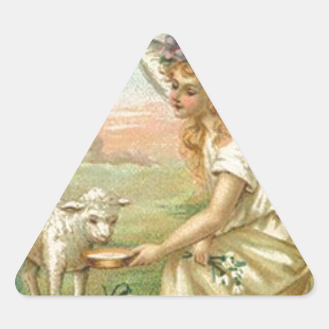 Sticker Triangulaire heureux ange de pâques (Devant)
