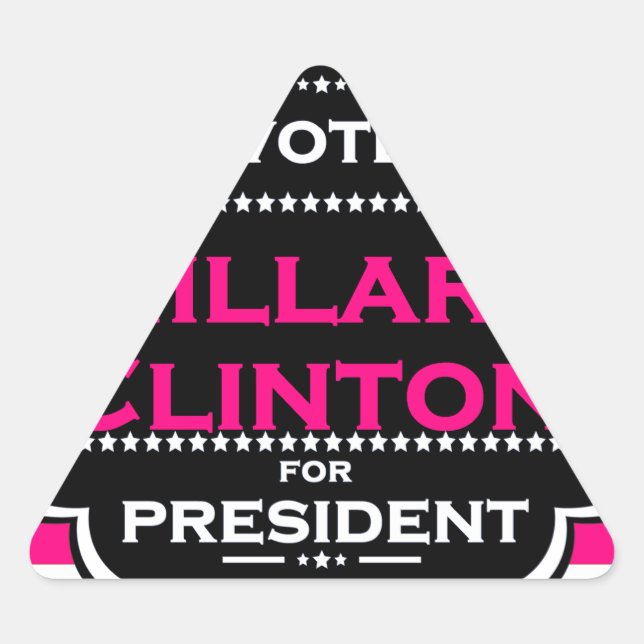 Sticker Triangulaire hillary clinton rose (Devant)
