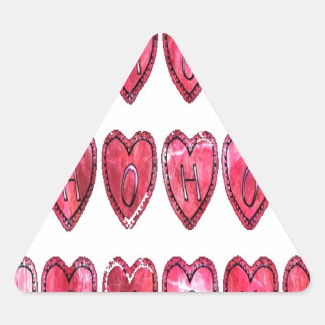 Sticker Triangulaire Hoho ! Père Noël coeur cool texte Noël amour desi (Devant)