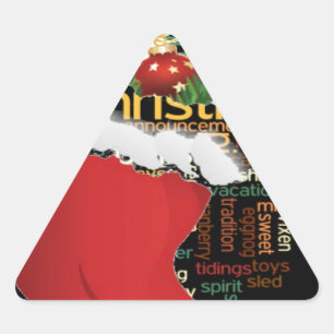 Sticker Triangulaire HoHoHo ! Cadeaux de Noël et une Bonne Année