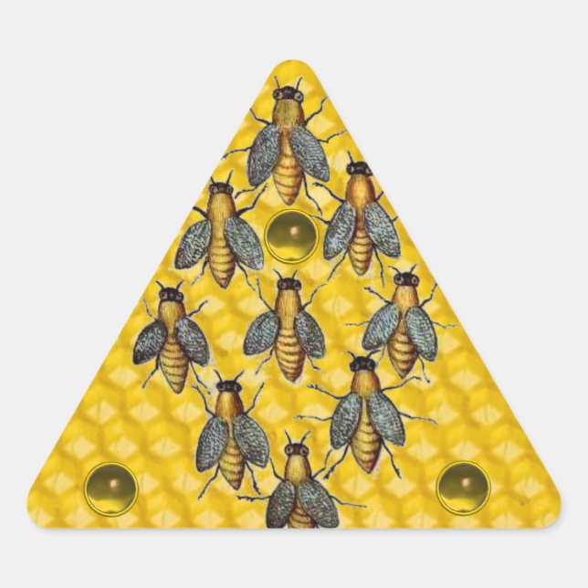 STICKER TRIANGULAIRE HONEY BEES, BEEKEEPER BEEKEEPER GEMSTONES TRIANGLE (Devant)