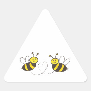 Sticker Triangulaire Honey Bees with Heart
