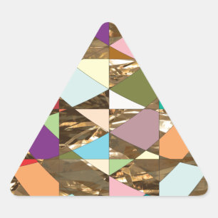 Sticker Triangulaire Huile d'or couleur Abstraite