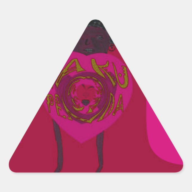 Sticker Triangulaire I Heart You Nakupenda Sana Heureuse Sainte-Valenti (Devant)