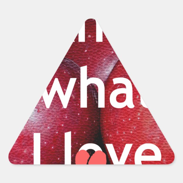Sticker Triangulaire "I Know What I Love" - Design à thème Apple (Devant)