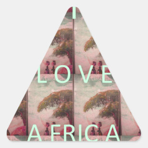 Sticker Triangulaire I Love Africa Hakuna Matata Kilimanjaro Mountain A