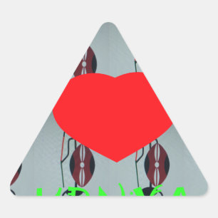 Sticker Triangulaire I Love Kenya Art Print