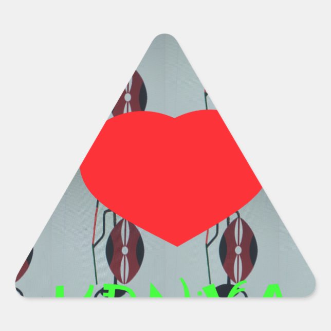 Sticker Triangulaire I Love Kenya Art Print (Devant)