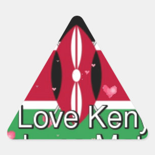 Sticker Triangulaire I Love Kenya et "Hakuna Matata" Art Print