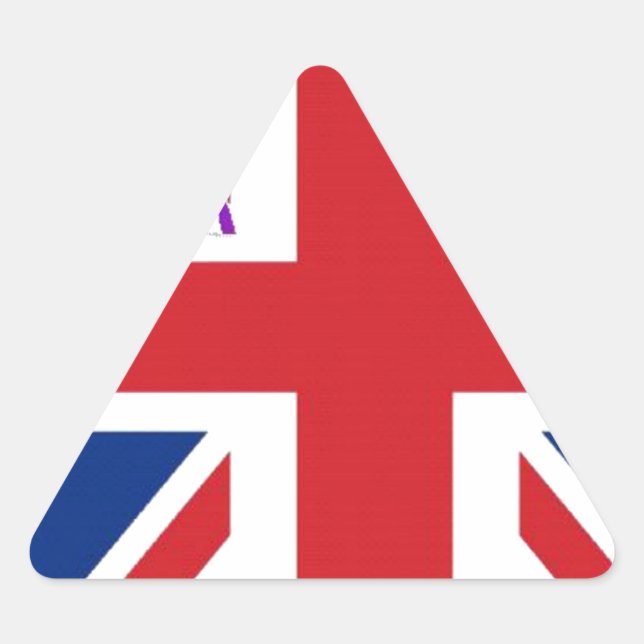 Sticker Triangulaire I Love UK Art Print (Devant)