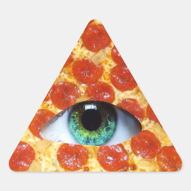 Sticker Triangulaire Illuminati Pizza (Devant)