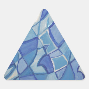 Sticker Triangulaire Illustration bleu-clair Kara Willis d'abrégé sur