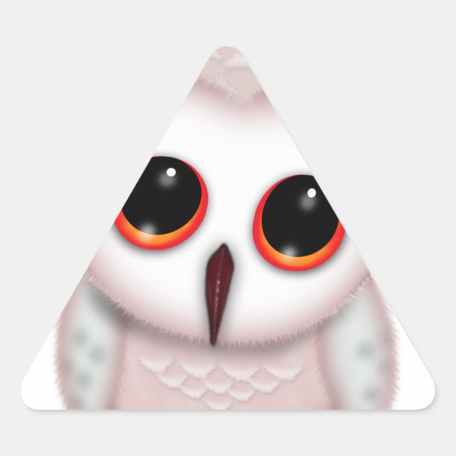 Sticker Triangulaire Illustration de petite chouette mignonne (Devant)