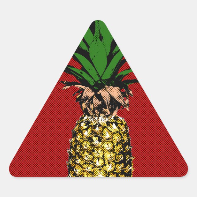 Sticker Triangulaire Image Newsprint ananas (Devant)