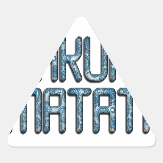 Sticker Triangulaire Impression d'art 3D Hakuna Matata (Devant)