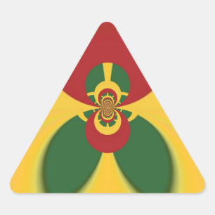Sticker Triangulaire Impression d'art abstrait Couleurs Rasta