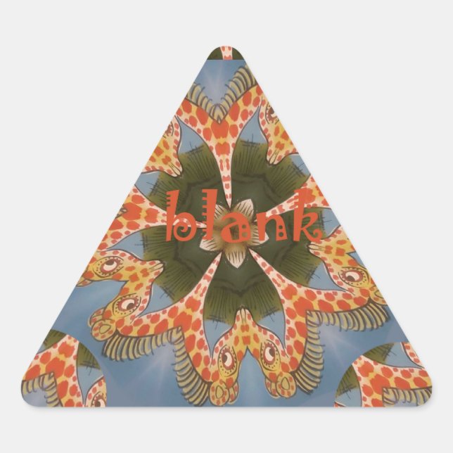 Sticker Triangulaire Impression d'art abstrait de girafe (Devant)