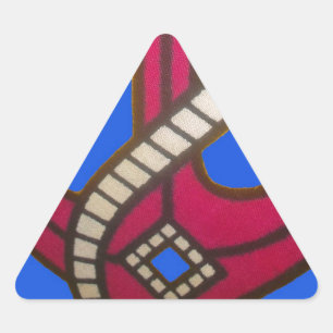Sticker Triangulaire Impression d'art d'ancre rouge
