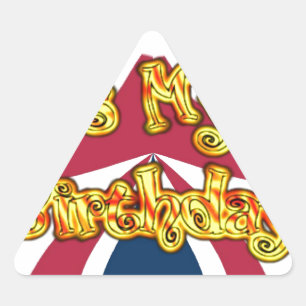 Sticker Triangulaire Impression d'art de cadeaux d'anniversaire britann