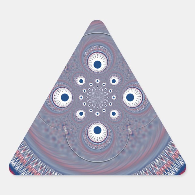 Sticker Triangulaire Impression d'art de conception radiale (Devant)