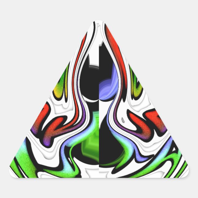 Sticker Triangulaire Impression d'art de profil abstrait (Devant)