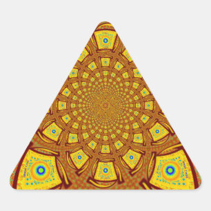 Sticker Triangulaire Impression d'art Kaleidoscope d'or