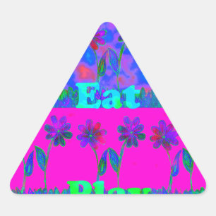 Sticker Triangulaire Imprimer Art Motivational Vibrant "Eat Love & Play