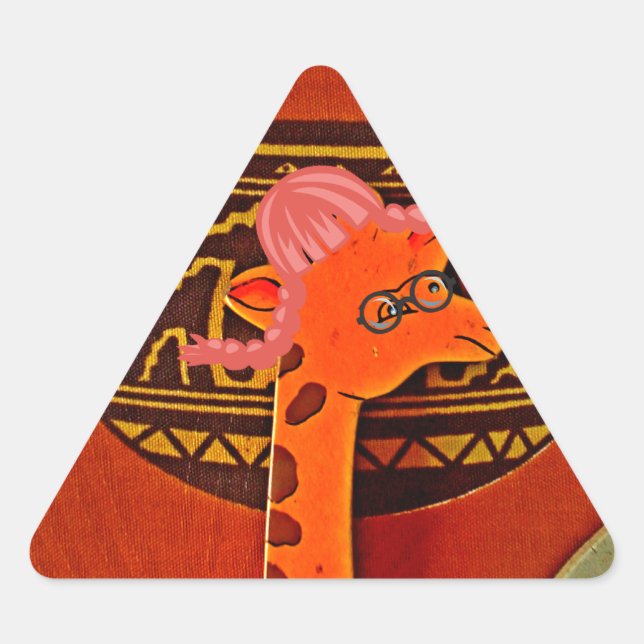 Sticker Triangulaire Imprimer Casquette Giraffe (Devant)