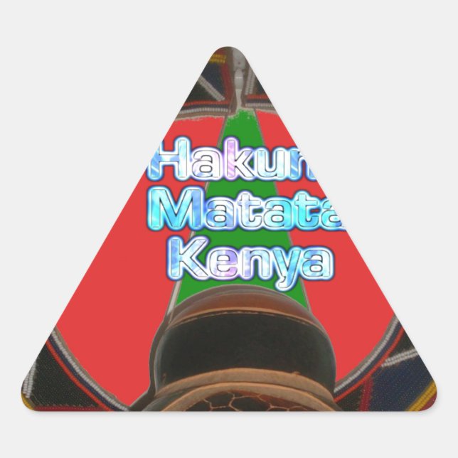 Sticker Triangulaire Imprimer Hakuna Matata Kenya Art (Devant)