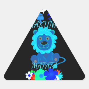 Sticker Triangulaire Imprimer Hakuna Matata Lion