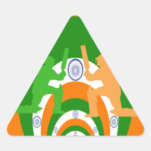 Sticker Triangulaire Inde Cricket Spirit : Design abstrait