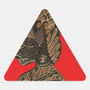 Sticker Triangulaire Indonesi Shadow Puppet Hohoho Design sur toile rou