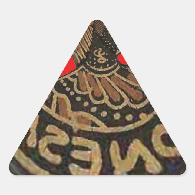 Sticker Triangulaire Indonésie Marionnette Javanaise Art culturel (Devant)