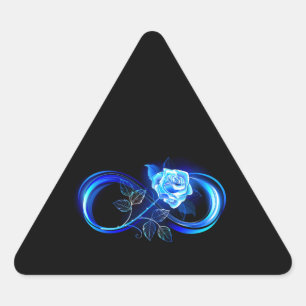 Sticker Triangulaire Infini lumineux avec rose bleue