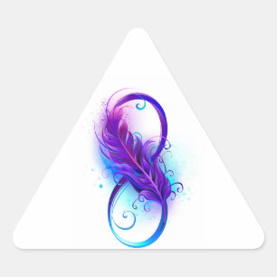Sticker Triangulaire Infinity with purple feather