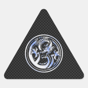 Sticker Triangulaire Insigne de dragon de style de chrome sur la copie