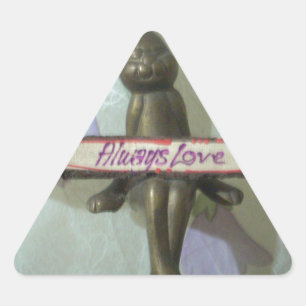 Sticker Triangulaire Inspirational Rabbit : Always Love Sign Art Print
