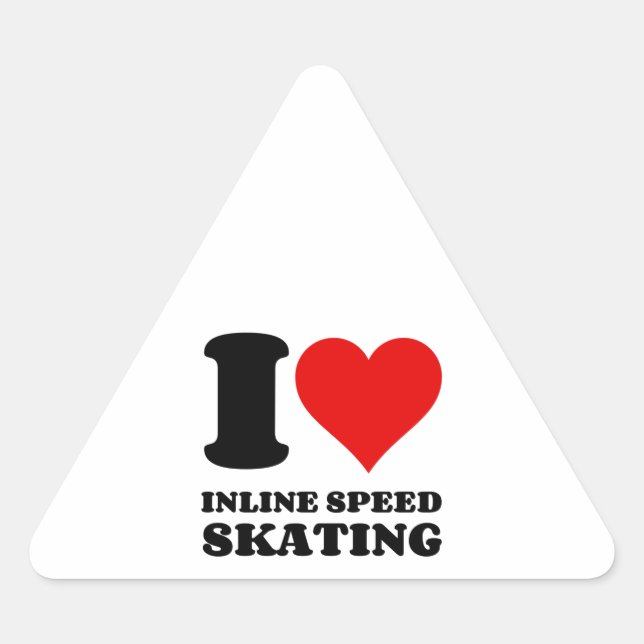 STICKER TRIANGULAIRE J'ADORE LA VITESSE INLINE SKATING I HEART (Devant)