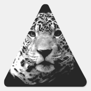 Sticker Triangulaire Jaguar noir et blanc