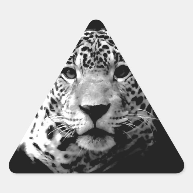 Sticker Triangulaire Jaguar noir et blanc (Devant)