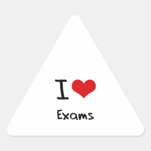 Sticker Triangulaire J'aime des examens