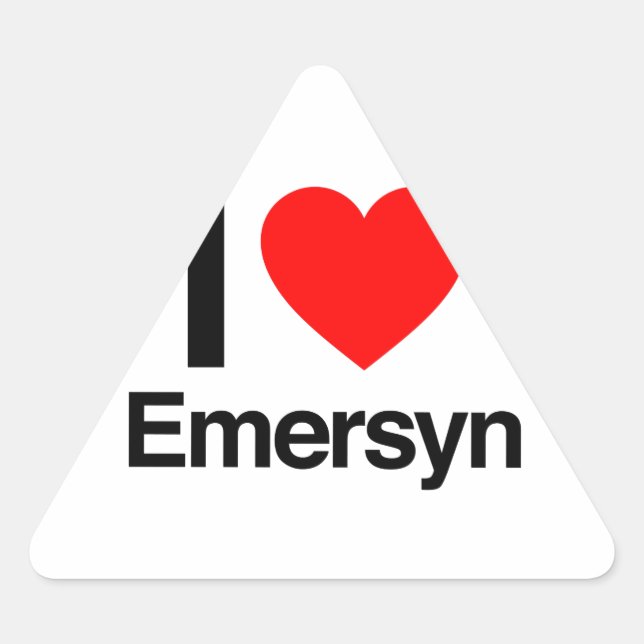 Sticker Triangulaire j'aime emersyn (Devant)