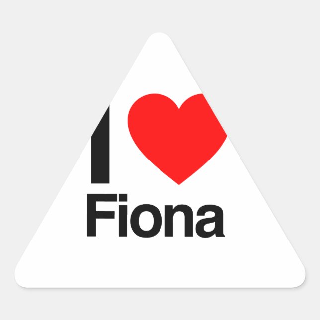 Sticker Triangulaire j'aime fiona (Devant)