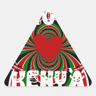 Sticker Triangulaire J'aime Heart Kenya : Art de drapeau dynamique
