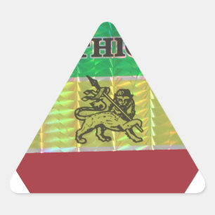 Sticker Triangulaire J'aime la belle Éthiopie drapeau national couleur