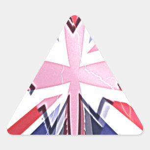 Sticker Triangulaire "J'aime le Royaume-Uni" Impression d'art
