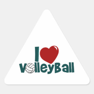 Sticker Triangulaire J'aime le volleyball